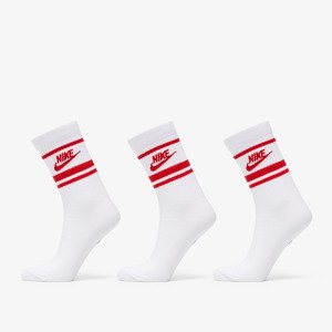 Ponožky Nike Sportwear Everyday Essential Crew 3-Pack Socks White/ University Red S