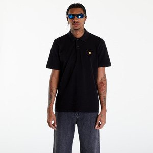 Tričko Carhartt WIP Short Sleeve Chase Pique Polo T-Shirt UNISEX Black/ Gold L