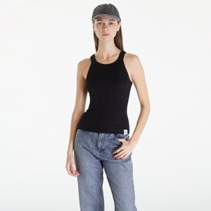 Tílko Calvin Klein Jeans Variegated Rib Woven Tank Top Black M