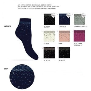 Dámské ponožky Life 5 barevný mix se vzorem Enrico Coveri Velikosti doplňku: Tmavé