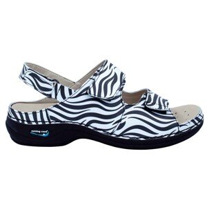 HELSINKI pracovní kožený pratelný sandál s certifikací dámský zebra WG9F81 Nursing Care Velikost: 35