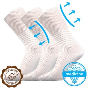 LONKA® ponožky Zdravan bílá 3 pár 38-39 109574