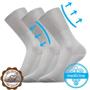 LONKA® ponožky Zdravan sv.šedá 3 pár 35-37 109570