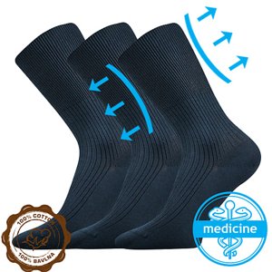 LONKA® ponožky Zdravan tm.modrá 3 pár 35-37 109571