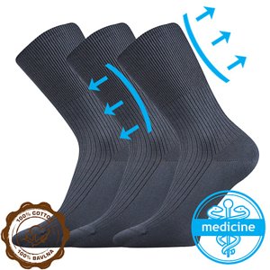 LONKA® ponožky Zdravan tm.šedá 3 pár 35-37 109572