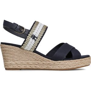 Espadrilky Tommy Hilfiger Golden Webbing Mid Wedge FW0FW07090 Space Blue DW6