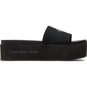 Nazouváky Calvin Klein Jeans Flatform Sandal Met YW0YW01036 Černá
