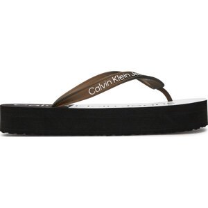 Žabky Calvin Klein Jeans Beach Sandal Flatform Monologo YW0YW01617 Black/Bright White 0GM