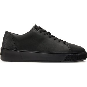 Sneakersy Calvin Klein Low Lace Up Lth Mono HM0HM01236 Triple Black 0GJ