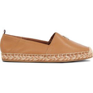 Espadrilky Tommy Hilfiger Th Leather Flat Espadrille FW0FW07720 Hnědá