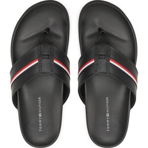 Žabky Tommy Hilfiger Leather Toe Post Sandal FM0FM04460 Černá