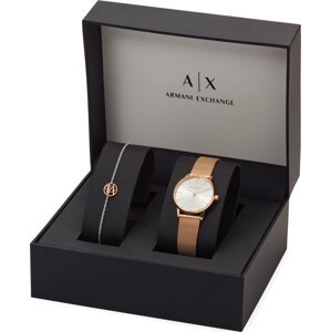 Sada hodinek a náramek Armani Exchange Lola AX7121 Zlatá