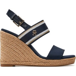 Espadrilky Tommy Hilfiger Webbing High Wedge Sandal FW0FW08045 Tmavomodrá