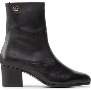 Polokozačky Tommy Hilfiger Th Hardware Bootie Leather FW0FW06760 Black BDS