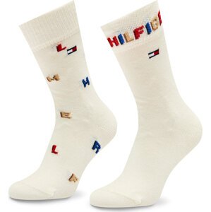 Sada 2 párů dětských vysokých ponožek Tommy Hilfiger 701222663 Off White 001