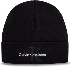 Čepice Calvin Klein Jeans Monologo Embro Beanie K60K611254 Černá