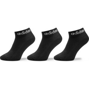Nízké ponožky Unisex adidas Linear Ankle Socks Cushioned Socks 3 Pairs IC1303 Černá