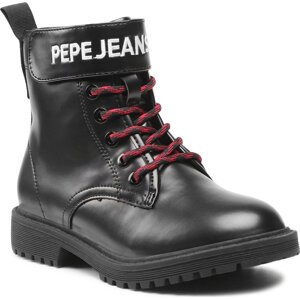 Kozačky Pepe Jeans Hatton Strap Combi PGS50167 Černá