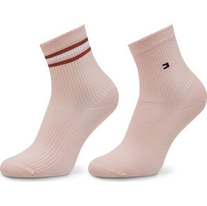 Sada 2 párů dámských vysokých ponožek Tommy Hilfiger 701227306 Růžová