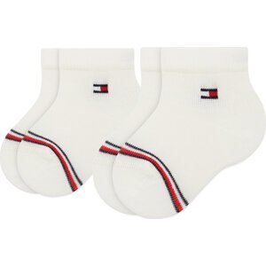 Sada 2 párů dětských vysokých ponožek Tommy Hilfiger 701220516 White 002