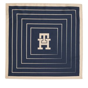 Šátek Tommy Hilfiger Monogram All Over Silk & Box AW0AW15807 Tmavomodrá