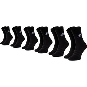 Sada 6 párů vysokých ponožek unisex adidas Cush Crw 6Pp DZ9354 Černá