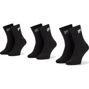 Sada 3 párů vysokých ponožek unisex Fila Calza Tennis Socks F9000 Black
