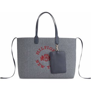 Kabelka Tommy Hilfiger Iconic Tommy Tote Wool Logo AW0AW15576 Grey Line PSE