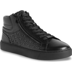 Sneakersy Calvin Klein High Top Lace Up W/Zip Mono HM0HM01180 Triple Black Mono 0GL