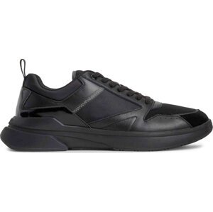 Sneakersy Calvin Klein Low Top Lace Up Mix HM0HM01044 Triple Black 0GM