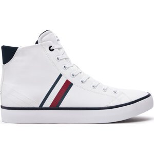 Sneakersy Tommy Hilfiger Th Hi Vulc Stripes Mesh FM0FM04948 White YBS