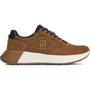 Sneakersy Tommy Hilfiger Classic Elevated Runner Mix FM0FM04876 Hnědá