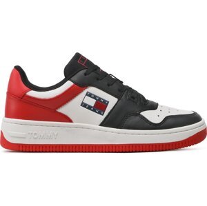 Sneakersy Tommy Jeans Basket Leather EM0EM01162 Deep Crimson XNL