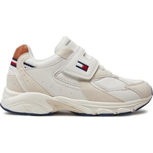 Sneakersy Tommy Hilfiger Low Cut Lace-Up/Velcro Sneaker T1B9-33386-1729 S Beige/Tobacco A175