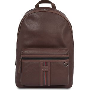 Batoh Tommy Hilfiger Th Premium Leather Backpack AM0AM12224 Hnědá