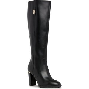 Kozačky Tommy Hilfiger Feminine Th Hardware Longboot FW0FW07541 Black BDS