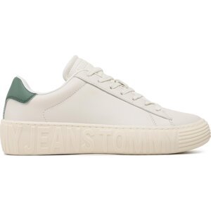 Sneakersy Tommy Jeans Leather Outsole EM0EM01213 Ivory YBI