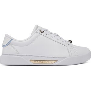 Sneakersy Tommy Hilfiger Golden Hw Court Sneaker FW0FW07702 White/Well Water 0K6