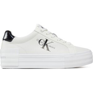Sneakersy Calvin Klein Jeans Bold Vulc Flatf Low Lace Lth Ml YW0YW01294 Bright White/Black 01W