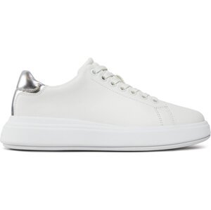 Sneakersy Calvin Klein Raised Cupsole Lace Up Lth Bt HW0HW02005 White/Silver 0K6