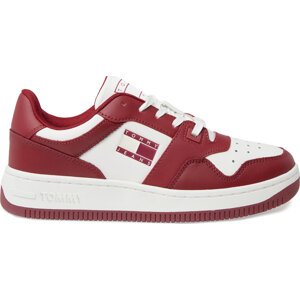 Sneakersy Tommy Jeans Tjw Retro Basket Leather EN0EN02532 Rouge/Ecru XJS