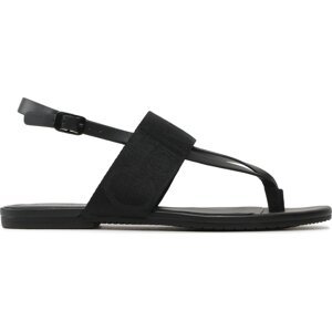 Sandály Calvin Klein Jeans Flat Sandal Toepost Webbing YW0YW00956 Černá