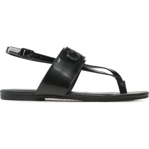 Sandály Calvin Klein Jeans Flat Sandal Toepost Hw YW0YW00953 Černá