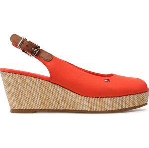 Sandály Tommy Hilfiger Iconic Elba Sling Back Wedge FW0FW04788 Deep Orange SNX