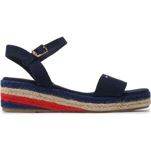 Espadrilky Tommy Hilfiger Rope Wedge T3A7-32778-0048800 S Tmavomodrá