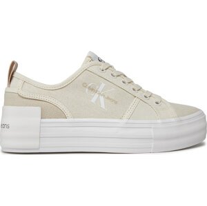 Sneakersy Calvin Klein Jeans Bold Vulc Flatf Low Cs Ml Btw YW0YW01412 Béžová