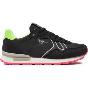 Sneakersy Pepe Jeans Brit Neon W PLS40011 Black 999