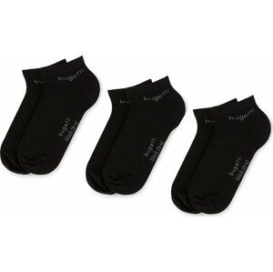 Sada 3 párů dámských nízkých ponožek Bugatti 6765 Black 610
