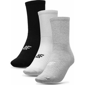 Sada 3 párů pánských vysokých ponožek 4F 4FAW23USOCM205 90S