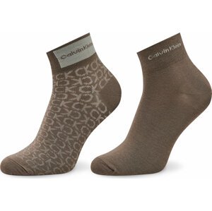 Sada 2 párů pánských nízkých ponožek Calvin Klein 701224868 Lead Grey 002
